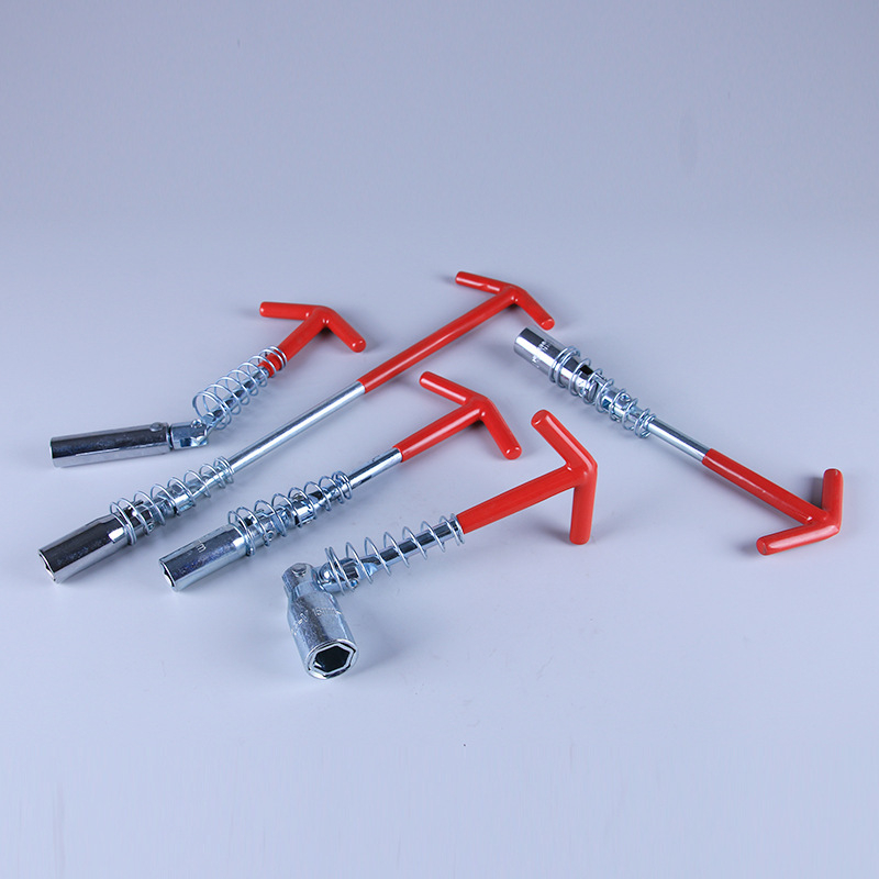 Cheie pentru bujii cu soclu – instrument de demontare și montaj pentru reparații auto, soclu universal hexagonal în formă de T, oțel cu carbon înalt, acoperire din plastic