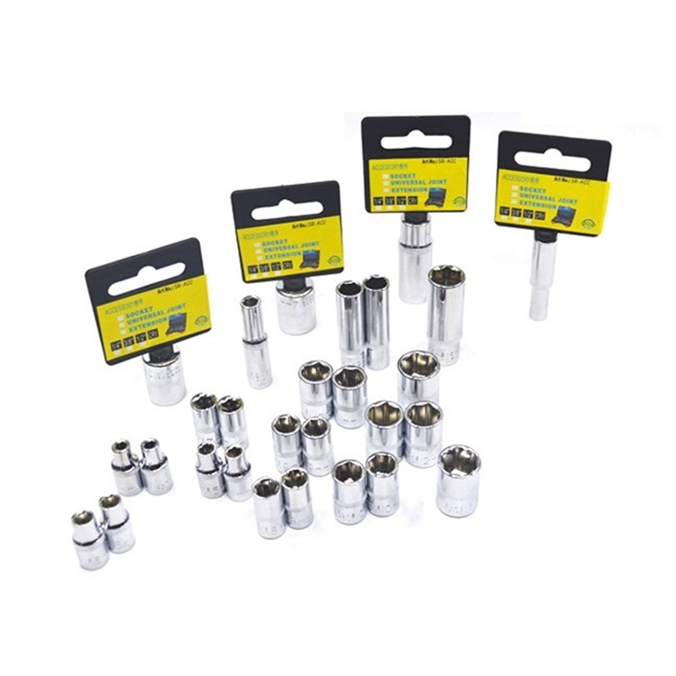 Cap hexagonal scurt de 1/4 inch, dur, pentru reparații auto, finisaj oglindă, întreținere și demontare a vehiculului