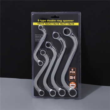 Set chei în formă S, 5 piese, 12 unghiuri, cap fix, mâner curbat universal cu două sensuri, Plum Blossom chei pentru reparații auto
