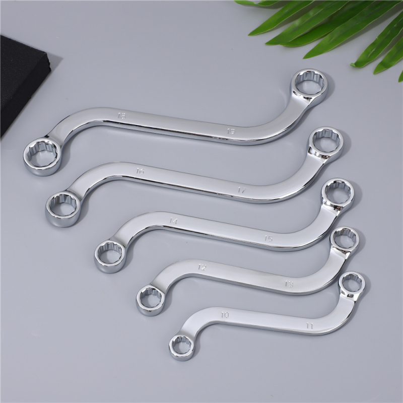 Set chei în formă S, 5 piese, 12 unghiuri, cap fix, mâner curbat universal cu două sensuri, Plum Blossom chei pentru reparații auto