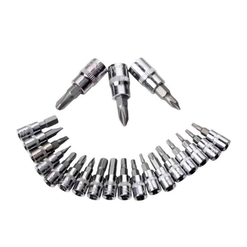 Set de unelte cu 46 de piese, cu prindere de 1/4, ratchet mic, șurubelniță și chei pentru reparații auto