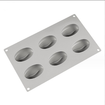 Formă din silicon pentru prăjituri cu 6 cavități în formă de bob de cafea; matriță din silicon pentru săpun; matriță pentru săpunuri prin proces rece; DIY coacere