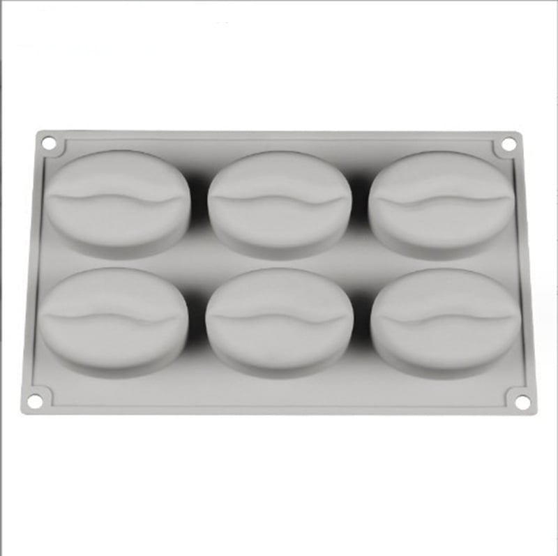 Formă din silicon pentru prăjituri cu 6 cavități în formă de bob de cafea; matriță din silicon pentru săpun; matriță pentru săpunuri prin proces rece; DIY coacere