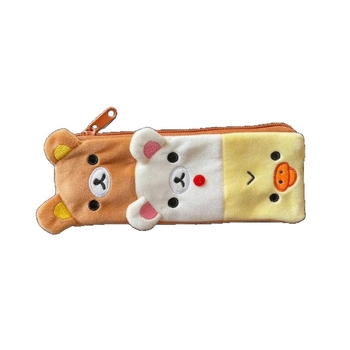 Rilakkuma penar lung din pluș, organizator portabil creativ, cu capacitate mare