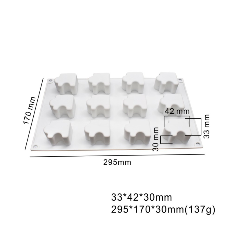 Formă de silicon pentru deserturi, puzzle de 20 de bucăți pentru coacere, mousse și budincă de ciocolată, DIY