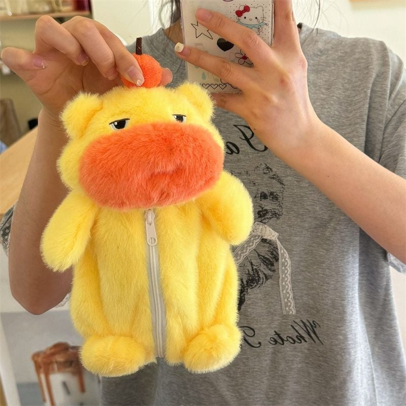 Capibara pluș drăguț cu husă pentru creion și geantă crossbody – jucărie pluș pentru zilele de naștere
