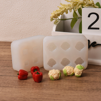 Serie de legume: Matriță din silicon pentru fondant – ardei iute și conopidă – coacere DIY