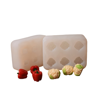 Serie de legume: Matriță din silicon pentru fondant – ardei iute și conopidă – coacere DIY
