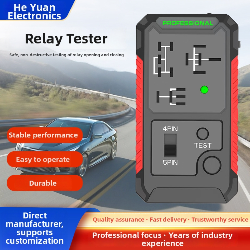 12V USB napájaný tester relé pre automobil – bez vedenia, univerzálny detektor relé s 4–5-pínovým konektorom pre údržbu vozidiel