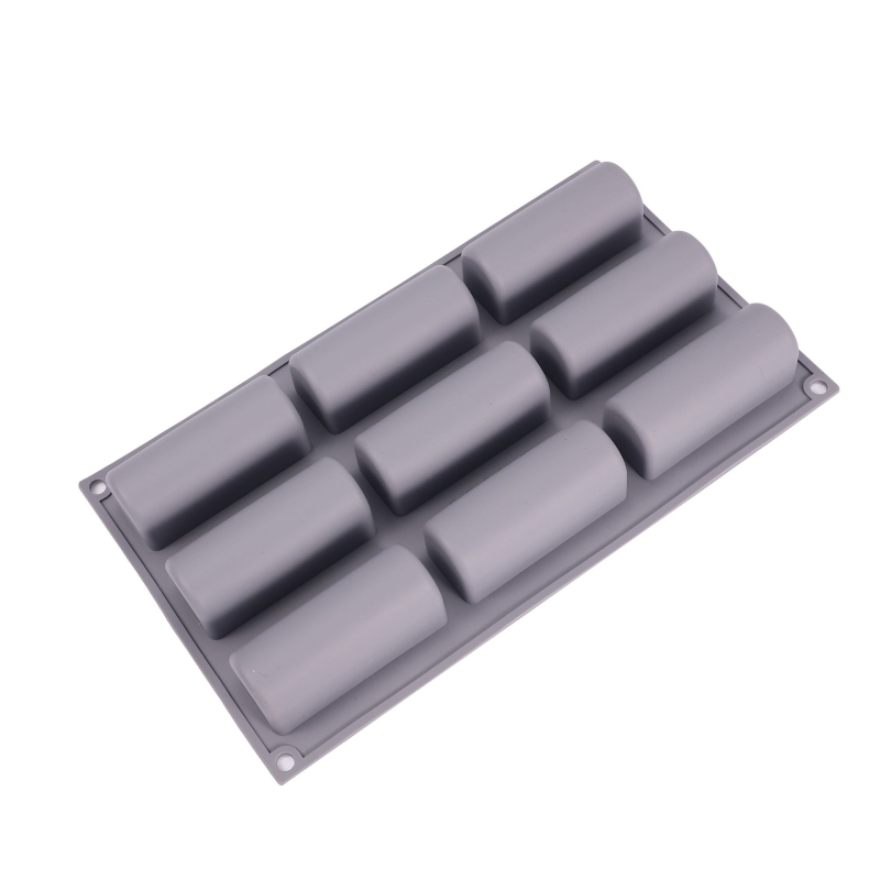 Set de forme din silicon pentru prăjituri, 9 piese, forme cilindrice și lungi, pentru budincă și coacere cu ciocolată