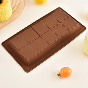 Formă din silicon pentru ciocolată cu 10 compartimente pentru coacere, silicon alimentar, formă creativă de prăjituri