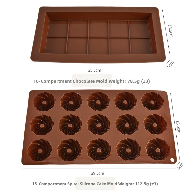 Formă din silicon pentru ciocolată cu 10 compartimente pentru coacere, silicon alimentar, formă creativă de prăjituri