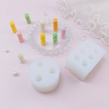 Mini formă de silicon în formă de lumânare pentru decor DIY al prăjiturilor și coacere