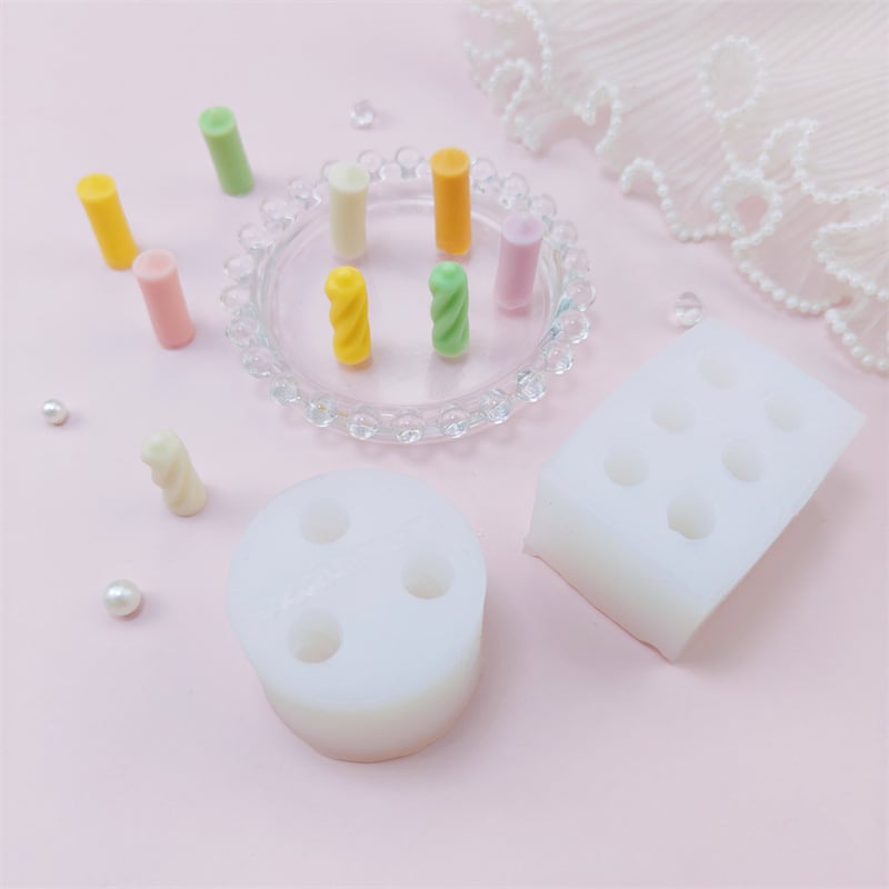 Mini formă de silicon în formă de lumânare pentru decor DIY al prăjiturilor și coacere