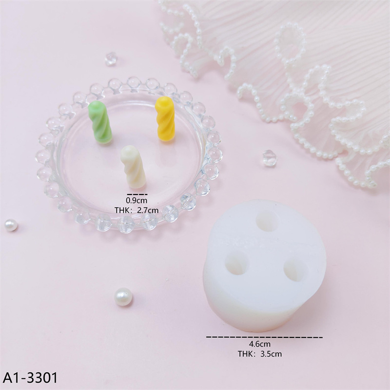 Mini formă de silicon în formă de lumânare pentru decor DIY al prăjiturilor și coacere