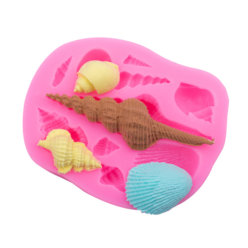 Formă de silicon pentru fondant, în formă de scoică marină, decorare prăjituri