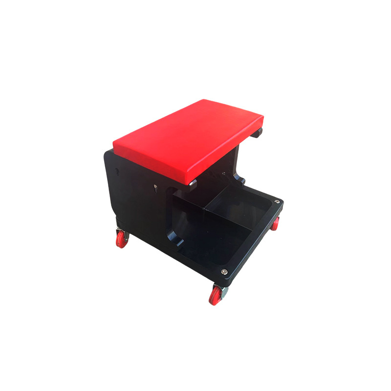 Shengda Scaun din plastic pentru reparații auto — scaun de lucru pentru întreținere și detailing, cu spațiu de depozitare mobil