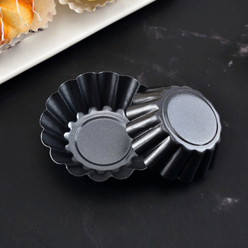 Formă din oțel carbon pentru tarte cu ouă, margine dantelată groasă, formă rotundă pentru budincă și tartă portugheză, ustensilă DIY pentru cofetărie, antiaderentă, cu design de cupă crizantemă
