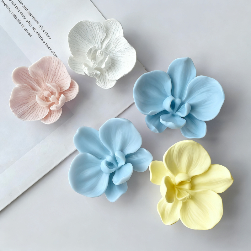 Formă de silicon Phalaenopsis pentru DIY flori 3D pentru lumânări și ipsos decorativ
