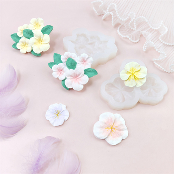 Formă de silicon cu design de floare pentru prăjituri și ornamente din ipsos pentru mașină – DIY