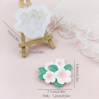 Formă de silicon cu design de floare pentru prăjituri și ornamente din ipsos pentru mașină – DIY