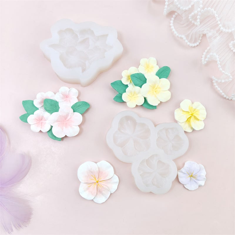 Formă de silicon cu design de floare pentru prăjituri și ornamente din ipsos pentru mașină – DIY