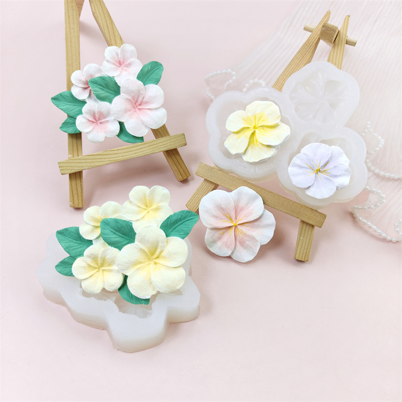 Formă de silicon cu design de floare pentru prăjituri și ornamente din ipsos pentru mașină – DIY