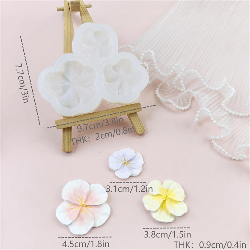 Formă de silicon cu design de floare pentru prăjituri și ornamente din ipsos pentru mașină – DIY