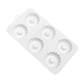 Set nou de 6 forme Savarin și prăjituri chiffon, forme din silicon mini Gugelhupf, alb