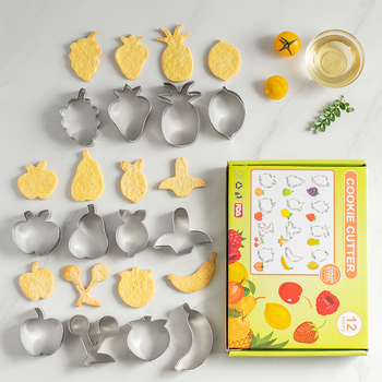 Formă din oțel inoxidabil pentru fondant cu model fructat pentru biscuiți