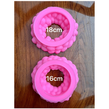 Formă din silicon pentru prăjituri și deserturi, pentru fondant și lumânări, roz, 16–18 cm