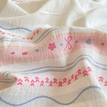 Lenjerie de pat din bumbac jacquard, 4 piese, cu model în dungi