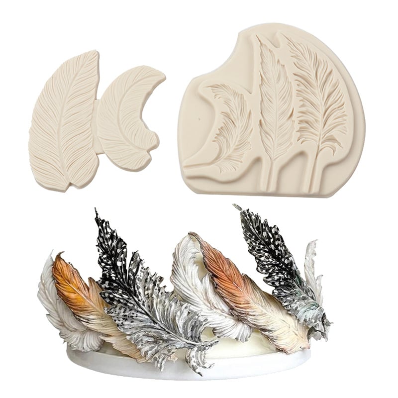 Set de 2 forme din silicon pentru copt, cu model aripă, pentru decoruri cu zahăr și ciocolată, matriță pentru prăjituri.