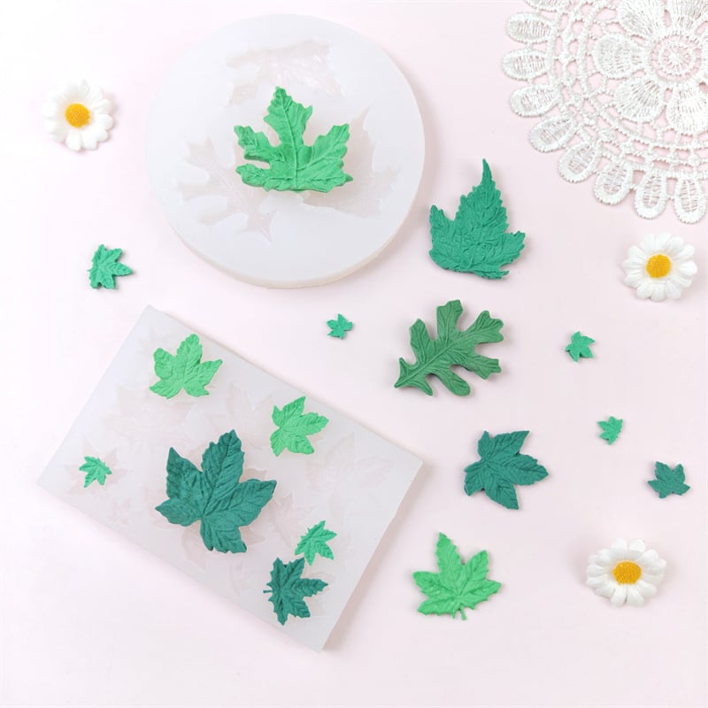 Formă din silicon în formă de frunză pentru ciocolată și fondant – decor pentru prăjituri cu frunză de arțar, ustensilă de copt, DIY