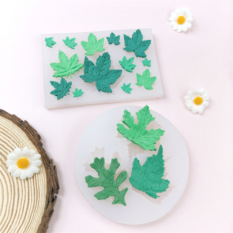 Formă din silicon în formă de frunză pentru ciocolată și fondant – decor pentru prăjituri cu frunză de arțar, ustensilă de copt, DIY
