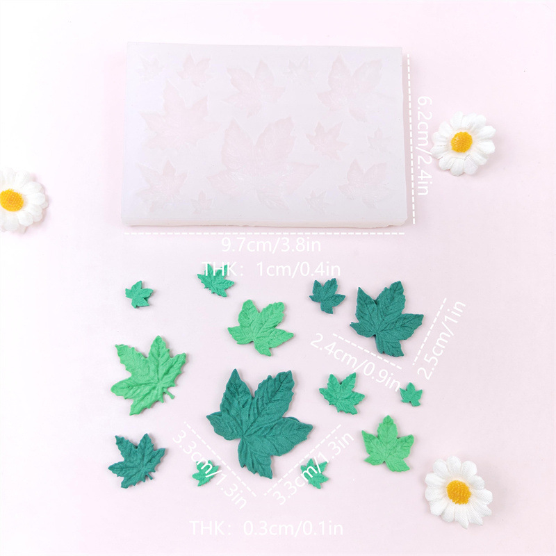 Formă din silicon în formă de frunză pentru ciocolată și fondant – decor pentru prăjituri cu frunză de arțar, ustensilă de copt, DIY