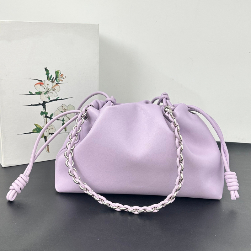 Torba od prave kože s lancem, cloud bag u bucket obliku, za nošenje u ruci ili preko ramena, crossbody