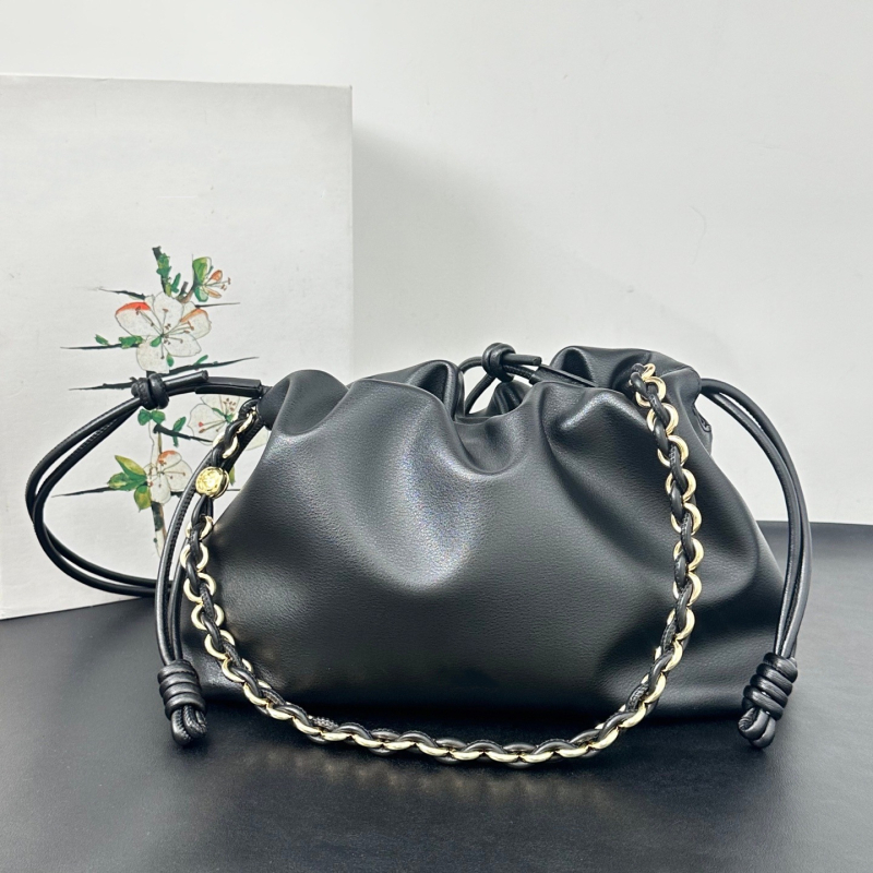 Torba od prave kože s lancem, cloud bag u bucket obliku, za nošenje u ruci ili preko ramena, crossbody