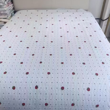 Stil coreean, acoperire de pat cu două fețe, set de trei piese, lavabilă la mașină, quiltat, cu model floral pentru tatami