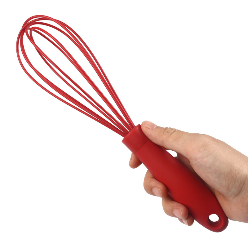 Amestecător de ouă din silicon, 10 inch, cu mâner din cauciuc, pentru coacere