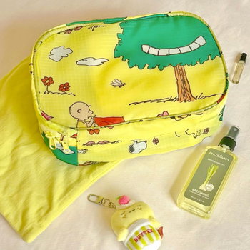 Set din două piese: geantă de călătorie ușoară cu imprimare Snoopy completă, stil japonez, și geantă de depozitare a hainelor