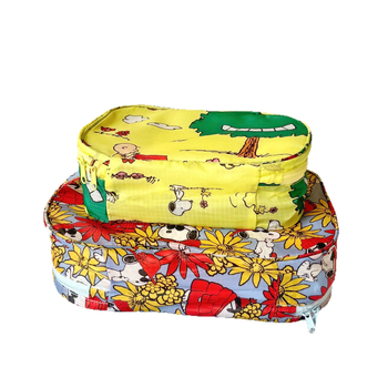 Set din două piese: geantă de călătorie ușoară cu imprimare Snoopy completă, stil japonez, și geantă de depozitare a hainelor