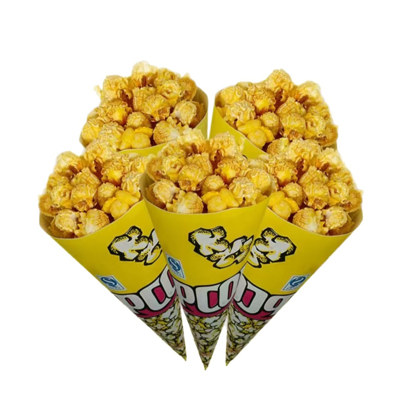 Pungă de popcorn din hârtie - mică pungă cadou, pungă triunghiulară pentru gustări la standuri