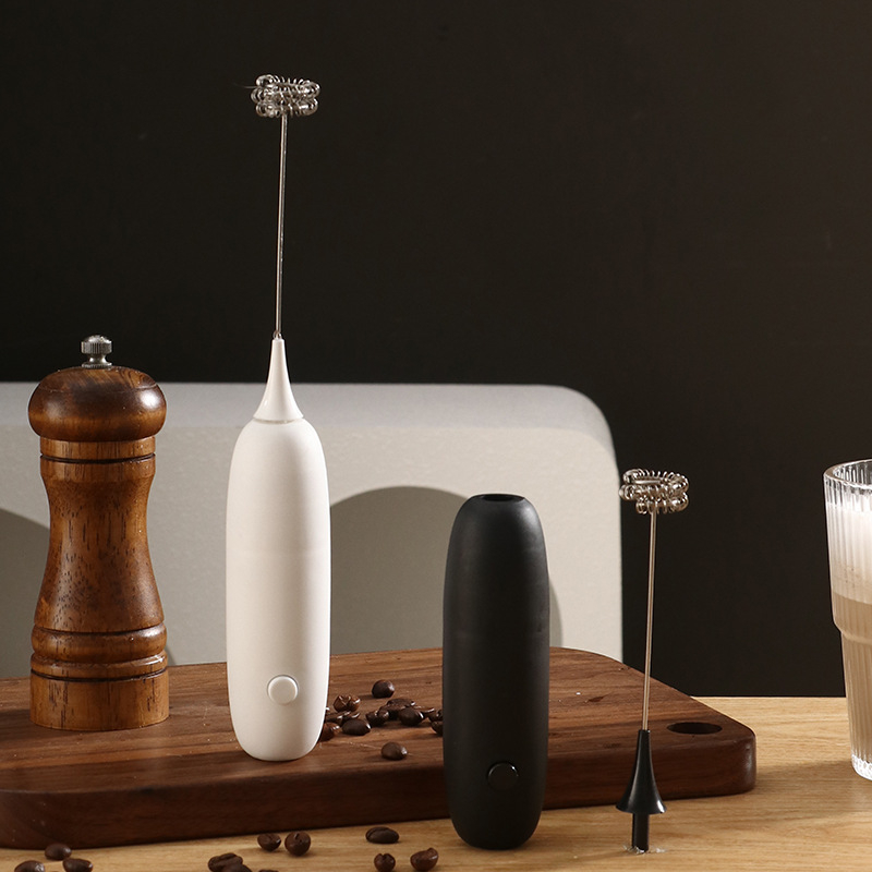 Spumător de lapte cu baterie, mini mixer de cafea, oțel inoxidabil 304, imprimare logo disponibilă