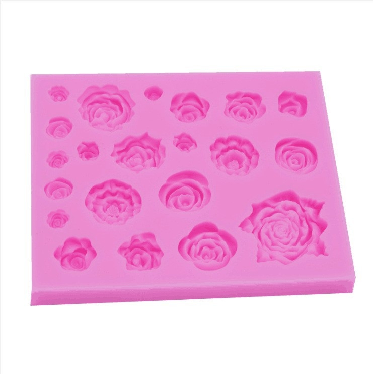 Formă din silicon cu trandafir 3D pentru decorarea torturilor