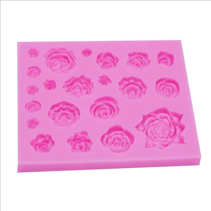 Formă din silicon cu trandafir 3D pentru decorarea torturilor