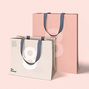 Sac de hârtie alb lucios pentru cadouri, imprimare cu siglă, personalizabil