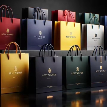 Sac de hârtie alb lucios pentru cadouri, imprimare cu siglă, personalizabil