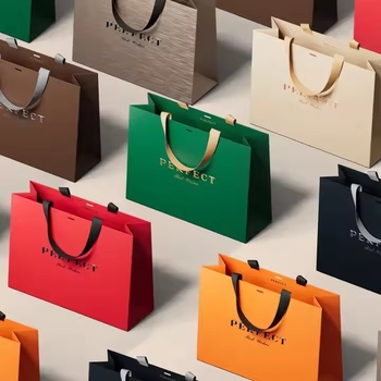 Sac de hârtie alb lucios pentru cadouri, imprimare cu siglă, personalizabil