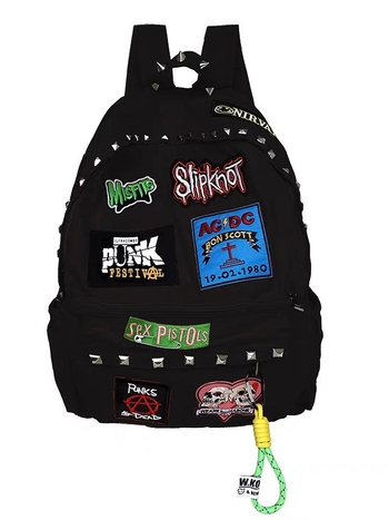 Unisex ruksak s punk rock podkulturom, izvezeni zakovice, velika kapacitet 20–35L, kompatibilan s 15-inčnim prijenosnim računalom